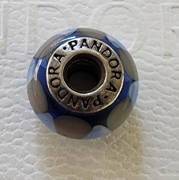 Retired Pandora Captivating Blue Murano Glass Bead - Picture 6 of 6
